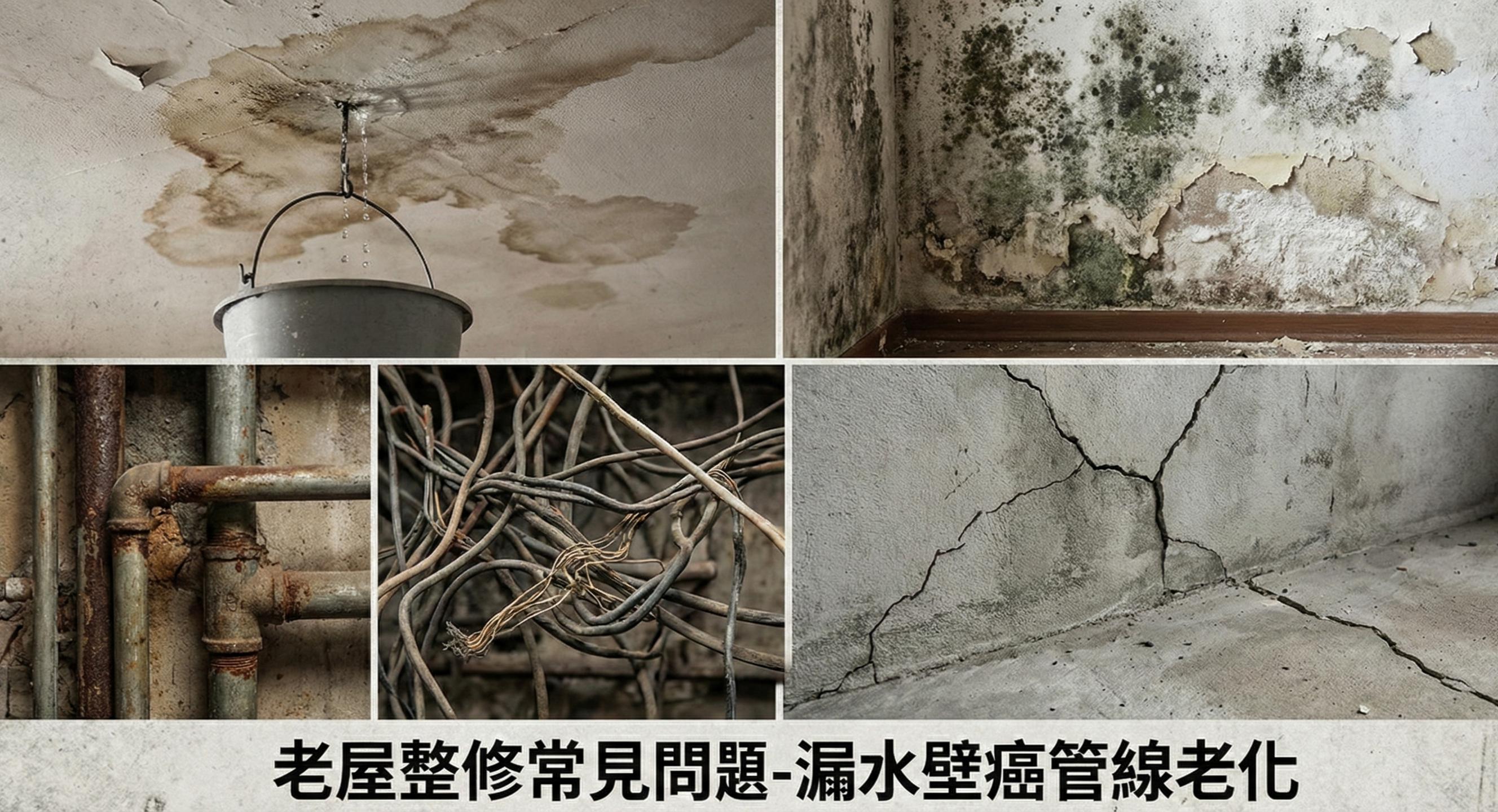 老屋整修常見問題：漏水壁癌管線老化