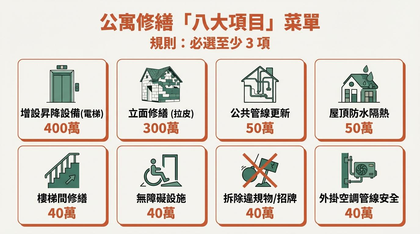 2026老屋延壽計畫公寓大樓補助事項：高雄adc室內設計