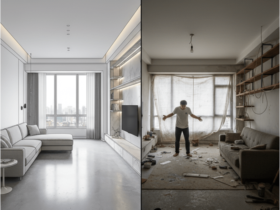 裝修設計落差-自己找工班常見問題實例