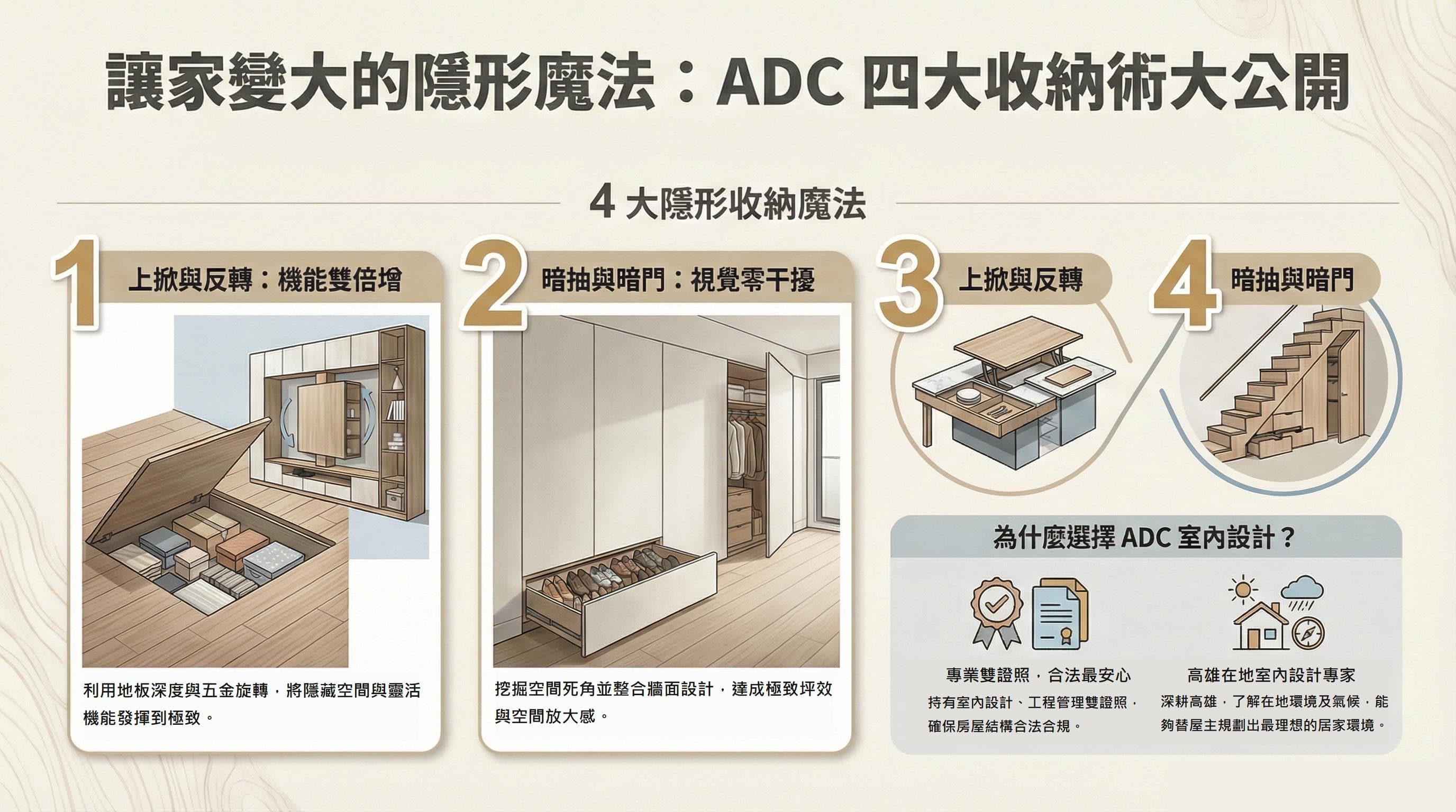 四大室內空間收納術:高雄adc室內設計