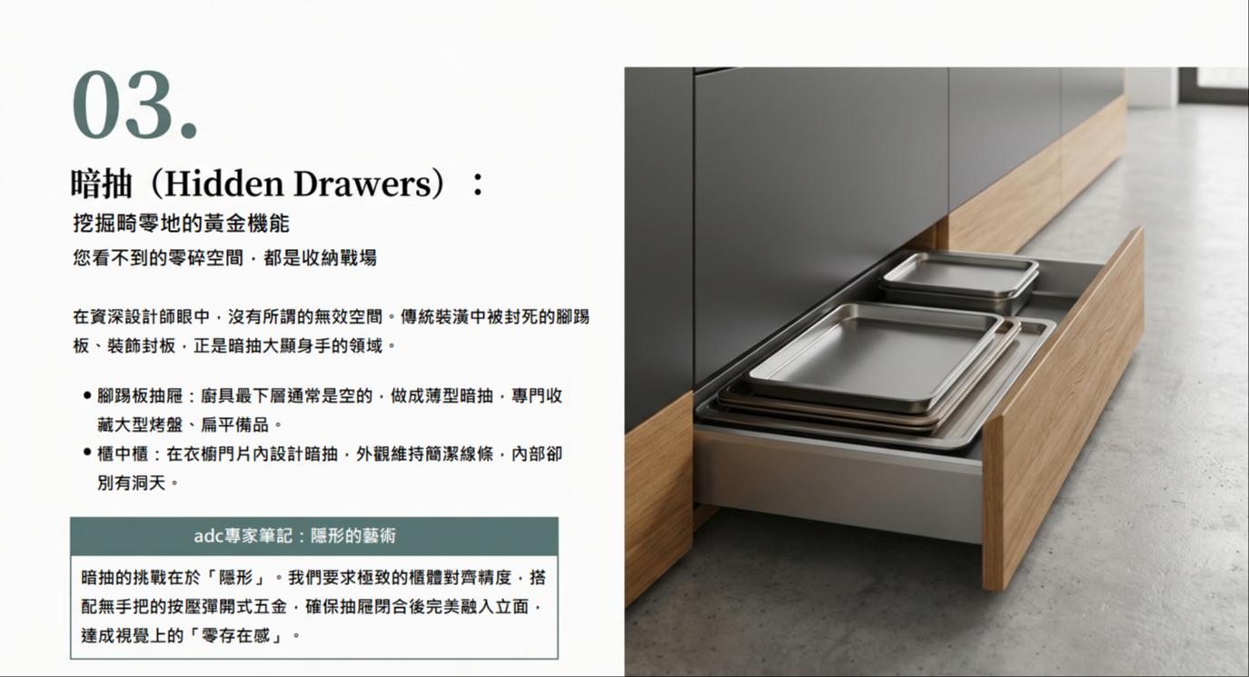 空間收納技巧:暗抽