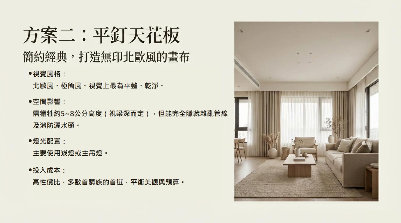 平釘天花板設計介紹