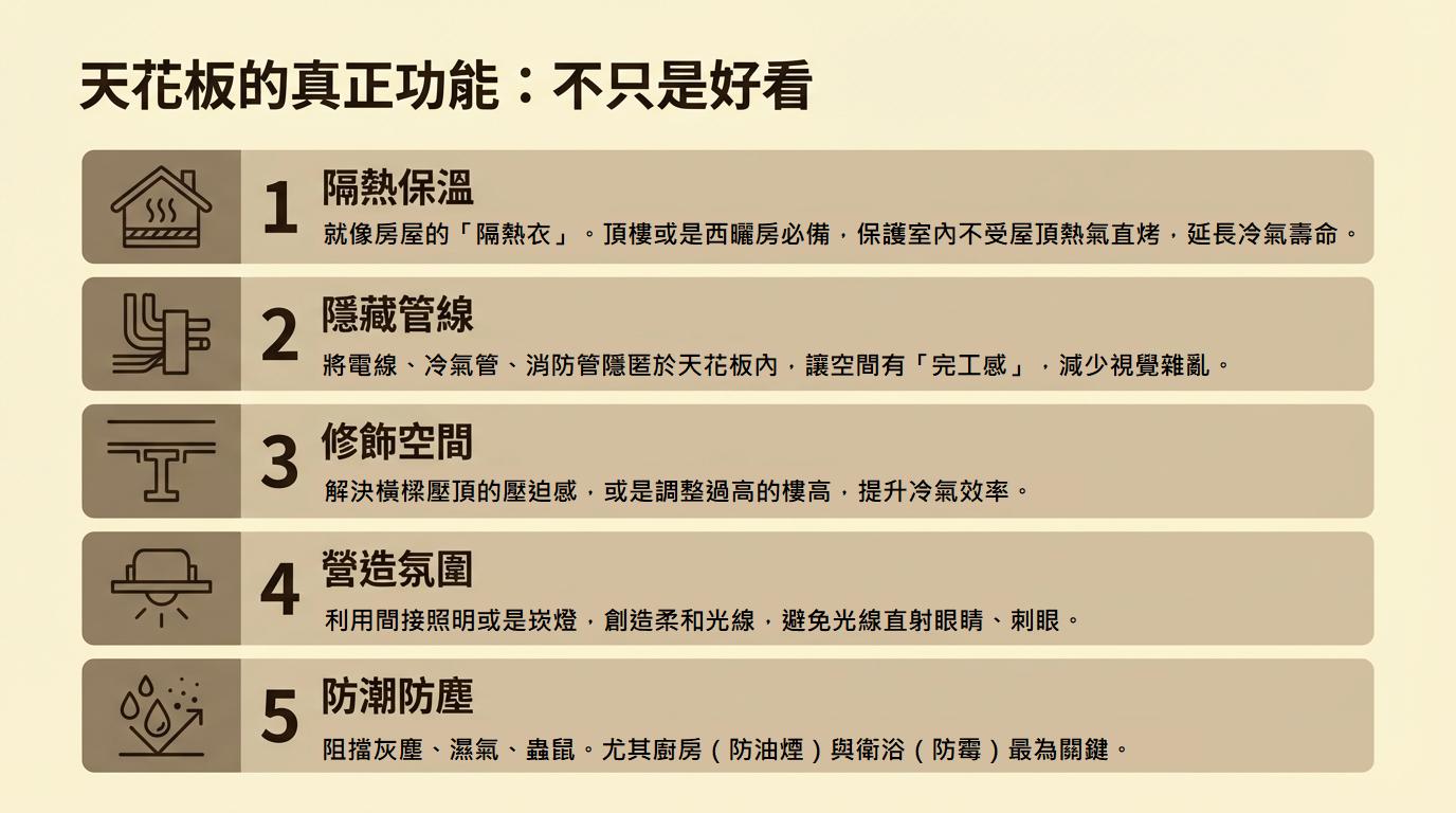 裝潢新手必學:天花板的五大核心功能