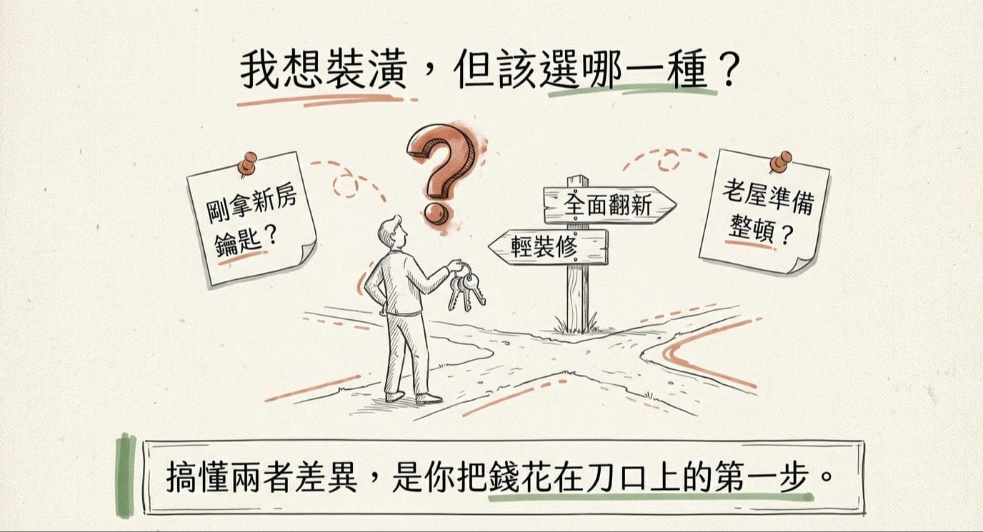 全屋裝潢vs輕裝修