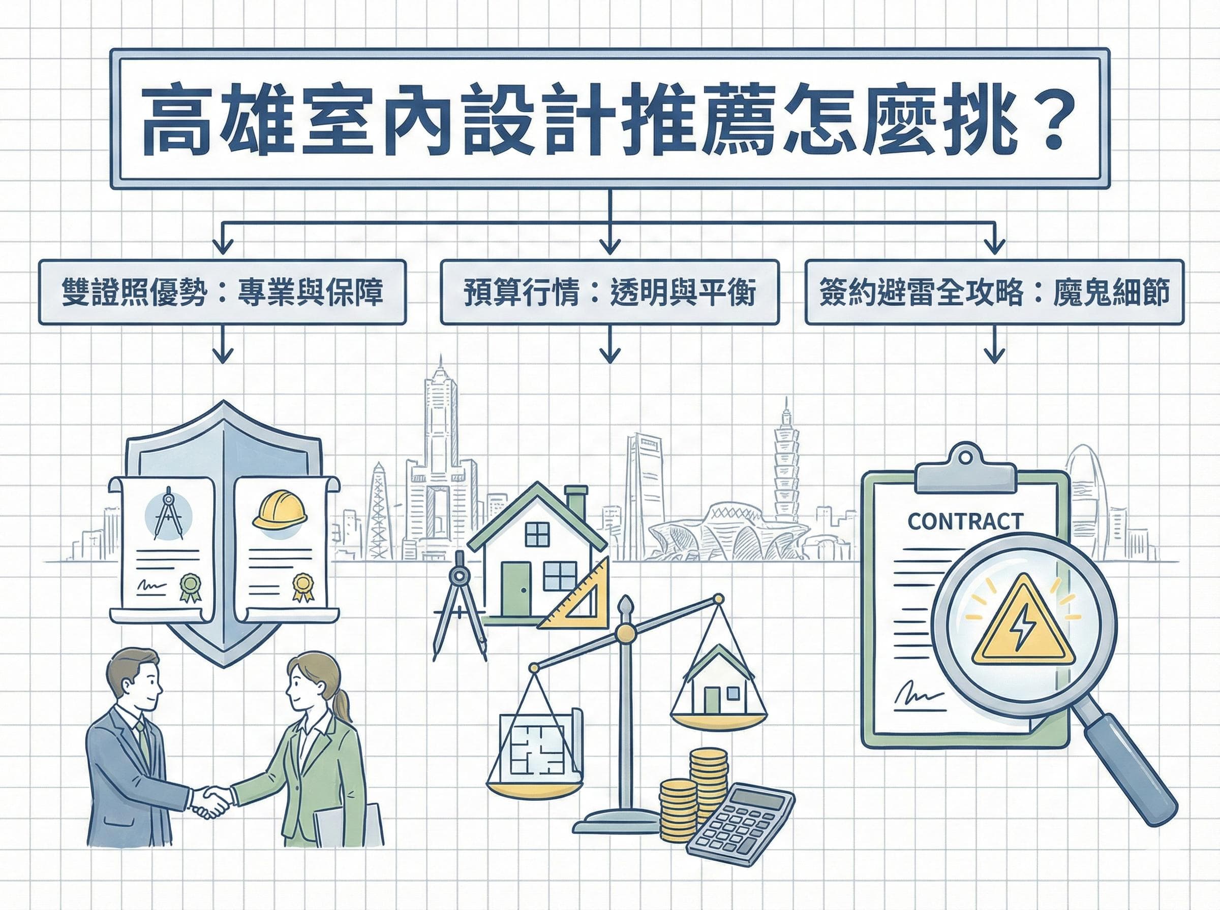高雄室內設計推薦怎麼挑？雙證照優勢、預算行情與簽約避雷全攻略